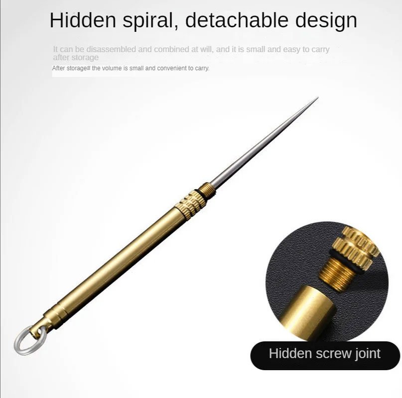 Tusuk Gigi EDC Toothpicks Titanium Tube - LIN58 - Golden 5