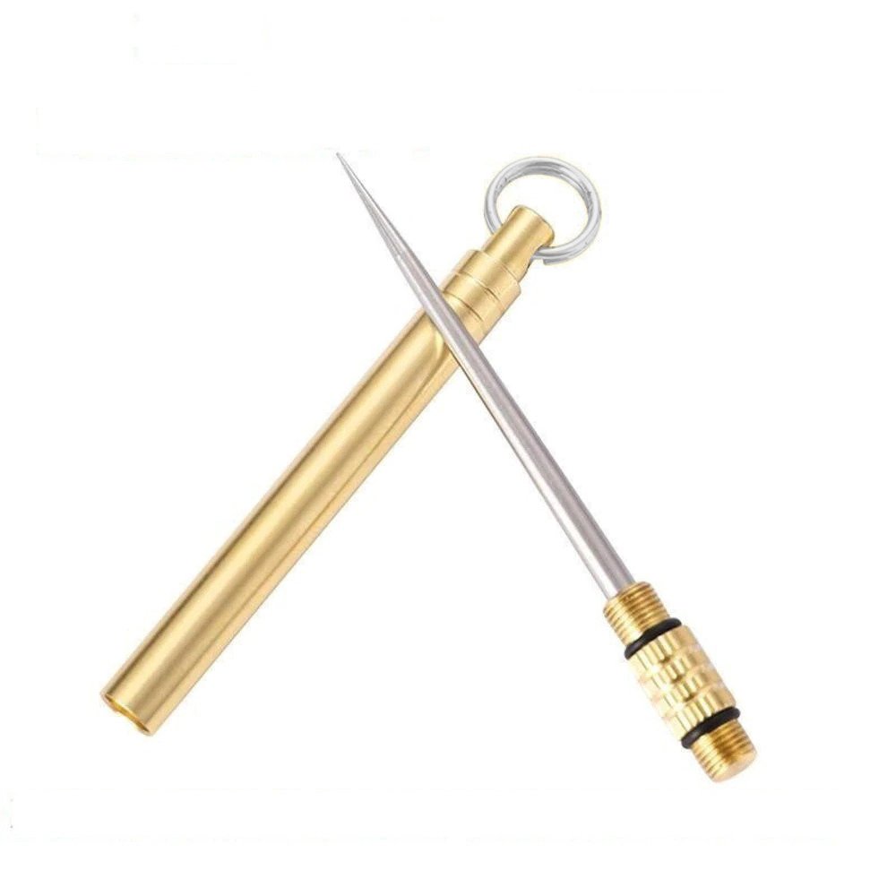Tusuk Gigi EDC Toothpicks Titanium Tube - LIN58 - Golden 7
