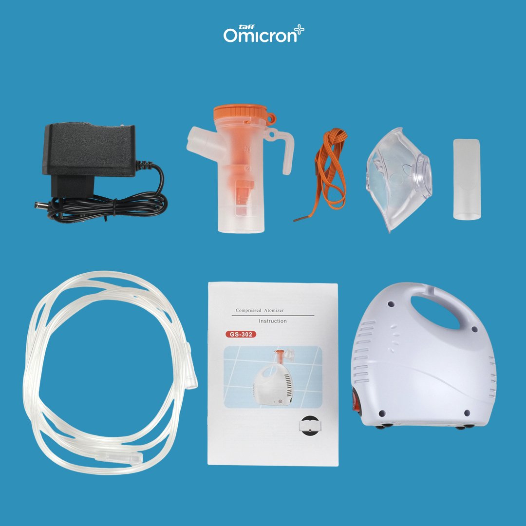 TaffOmicron Alat Terapi Pernapasan Compressor Nebulizer Inhaler - GS-302 - White 3