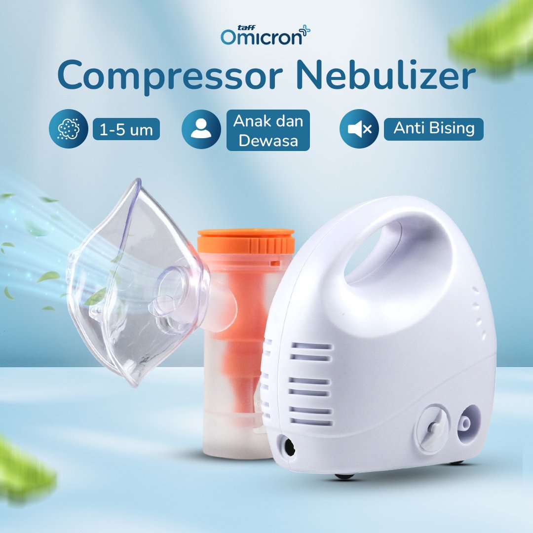 TaffOmicron Alat Terapi Pernapasan Compressor Nebulizer Inhaler - GS-302 - White 1