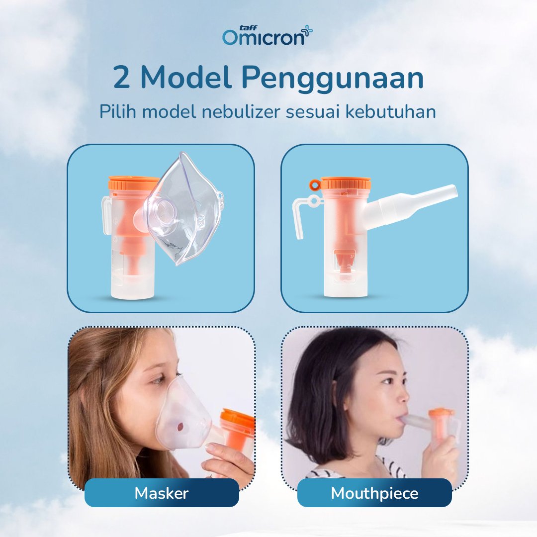 TaffOmicron Alat Terapi Pernapasan Compressor Nebulizer Inhaler - GS-302 - White 6
