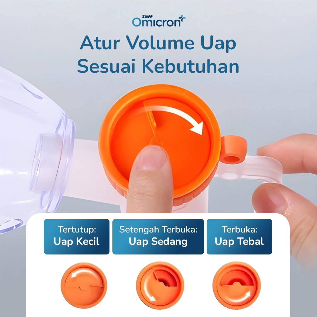 TaffOmicron Alat Terapi Pernapasan Compressor Nebulizer Inhaler - GS-302 - White 9