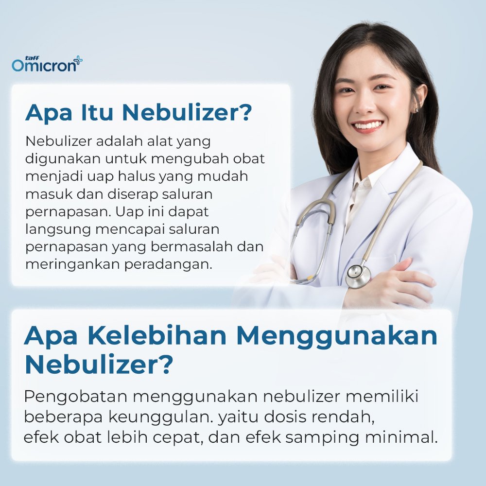 TaffOmicron Alat Terapi Pernapasan Compressor Nebulizer Inhaler - JSL-W310 - White 3