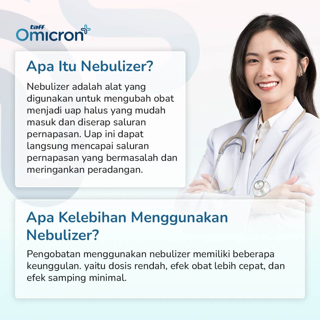 TaffOmicron Alat Terapi Pernapasan Mesh Nebulizer Inhaler Atomizer Baterai AA - JSL-W302 - White 1