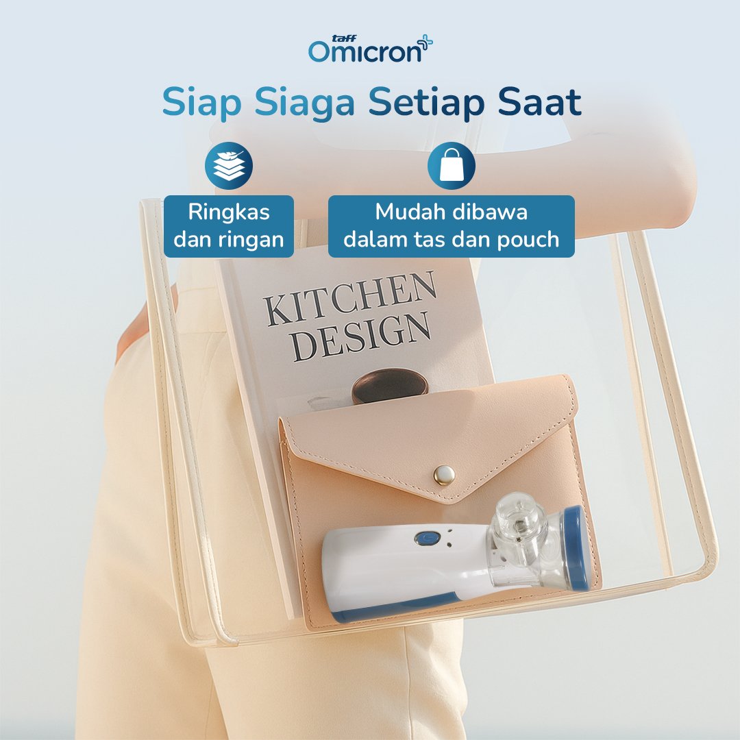 TaffOmicron Alat Terapi Pernapasan Mesh Nebulizer Inhaler Atomizer Baterai AA - JSL-W302 - White 5