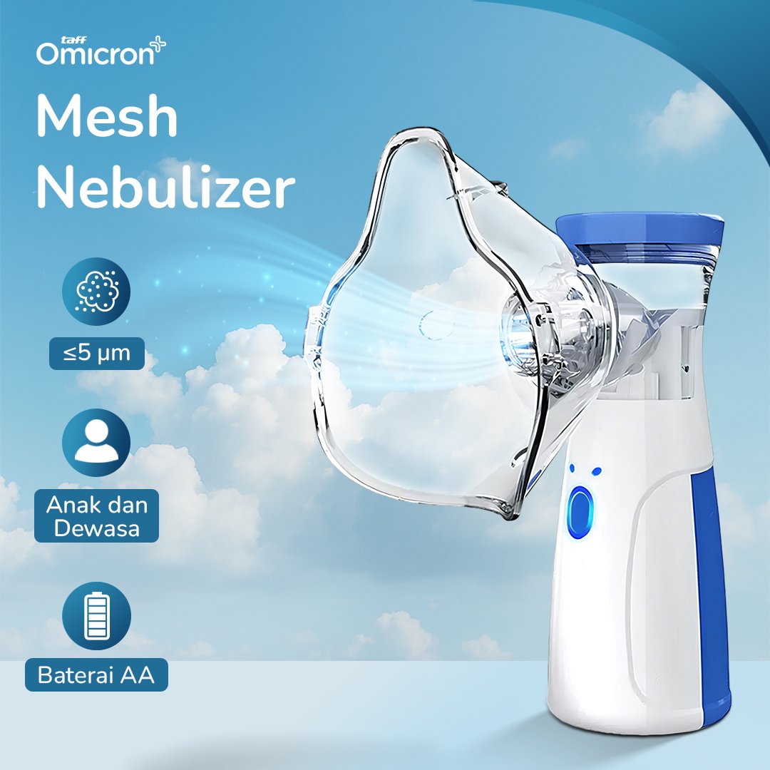 TaffOmicron Alat Terapi Pernapasan Mesh Nebulizer Inhaler Atomizer Baterai AA - JSL-W302 - White 8