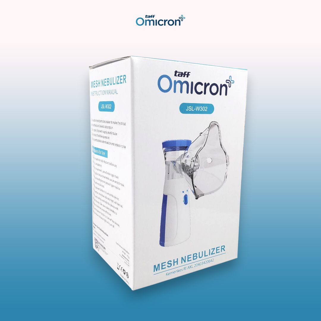 TaffOmicron Alat Terapi Pernapasan Mesh Nebulizer Inhaler Atomizer Baterai AA - JSL-W302 - White 10