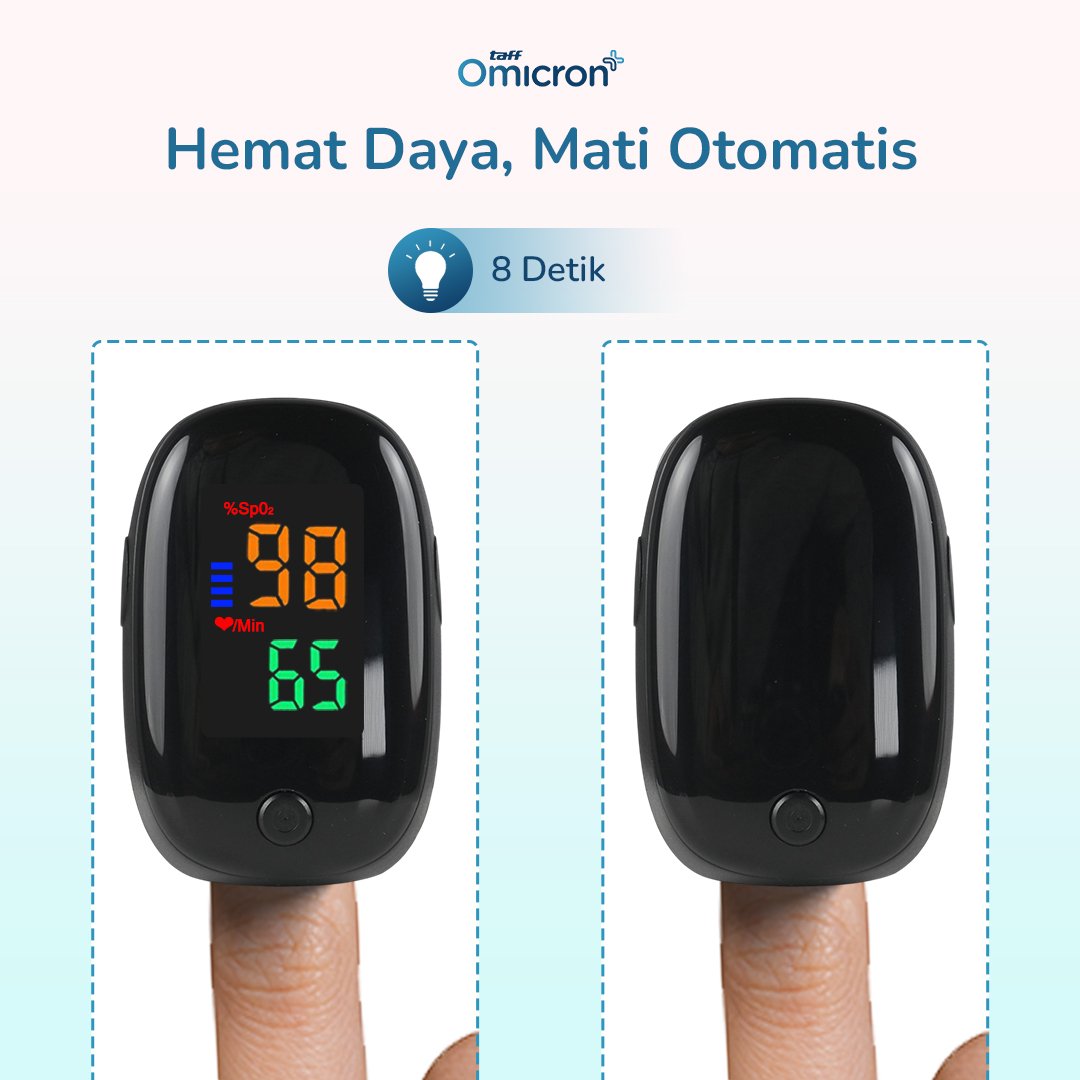 TaffOmicron Fingertip Pulse Oximeter Alat Ukur Saturasi Oksigen Darah - SMH-01 - Black 6