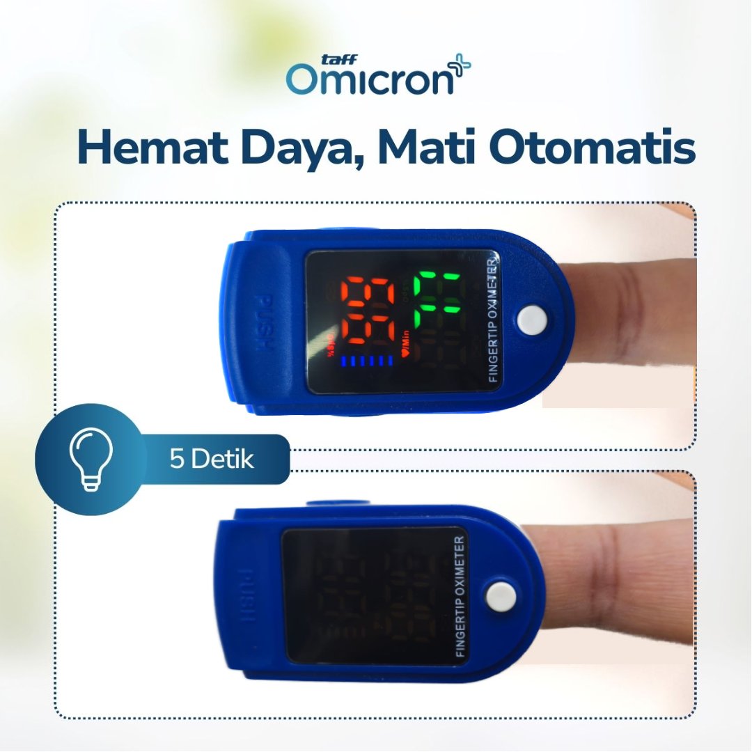 TaffOmicron Fingertip Pulse Oximeter Ukur Saturasi O2 Darah Gen 2 LED - LK87 - Blue/White 5