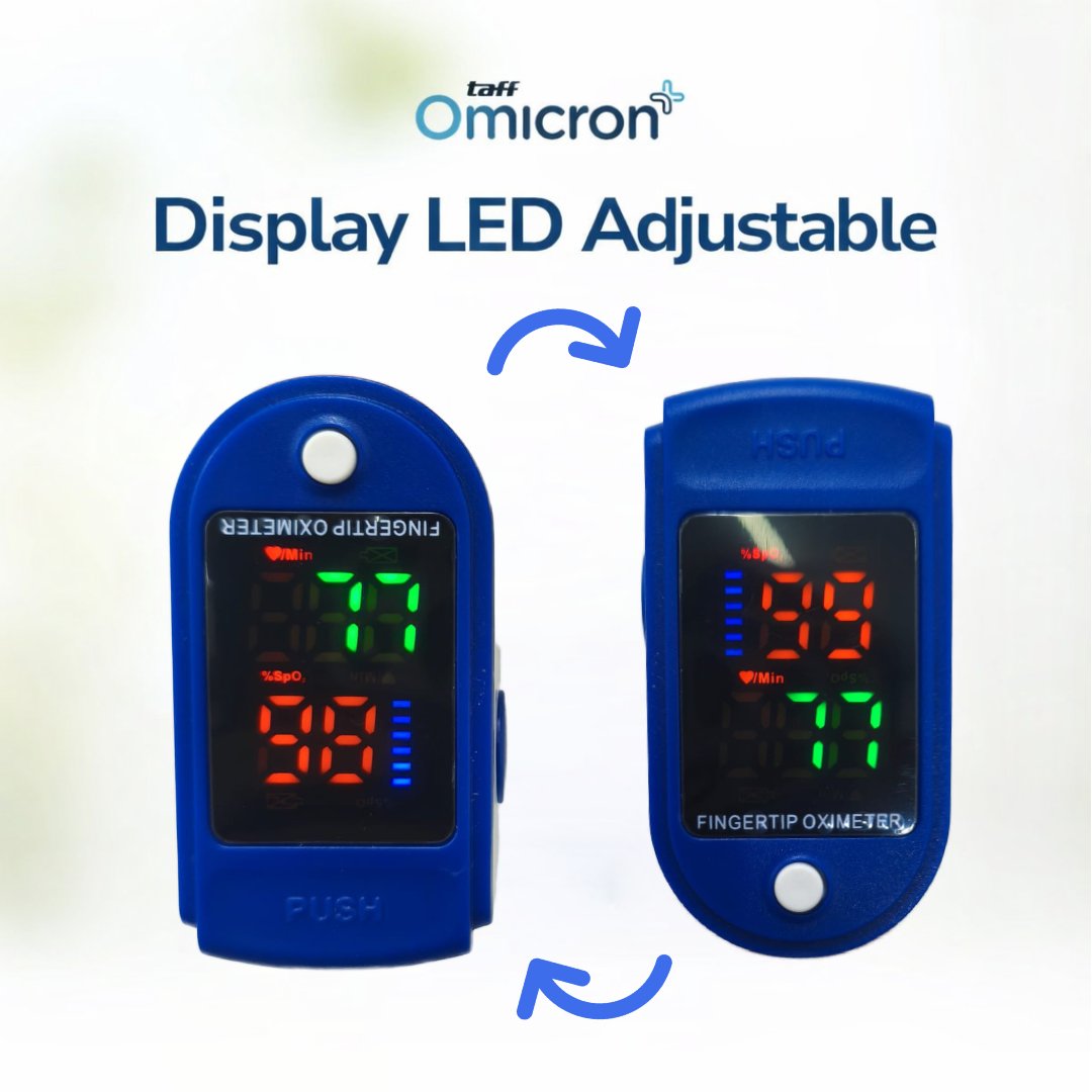 TaffOmicron Fingertip Pulse Oximeter Ukur Saturasi O2 Darah Gen 2 LED - LK87 - Blue/White 6
