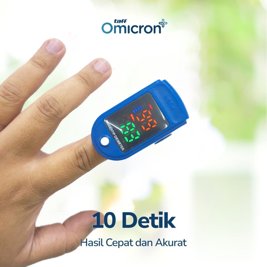 TaffOmicron Fingertip Pulse Oximeter Ukur Saturasi O2 Darah Gen 2 LED - LK87 - Blue/White 8