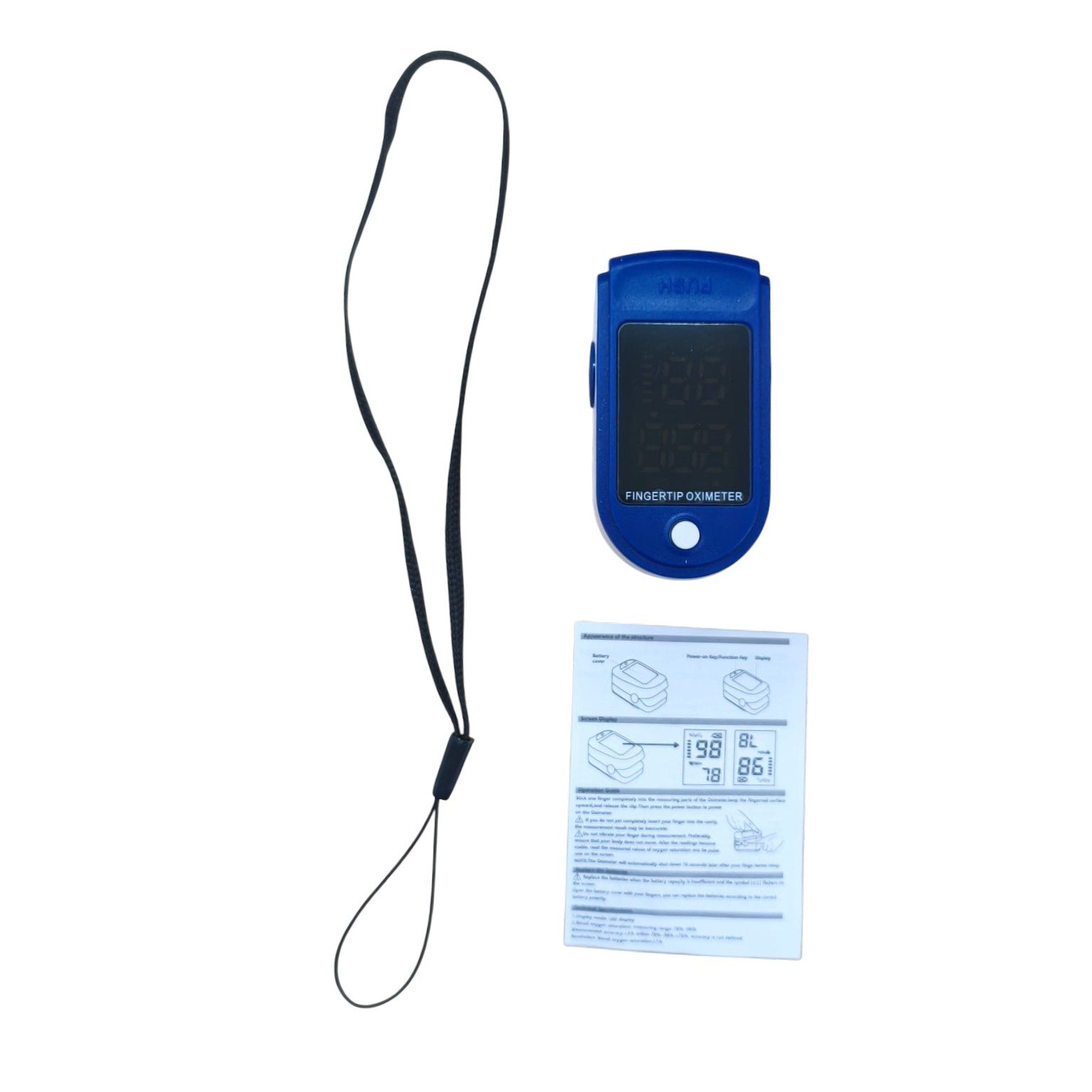 TaffOmicron Fingertip Pulse Oximeter Ukur Saturasi O2 Darah Gen 2 LED - LK87 - Blue/White 7