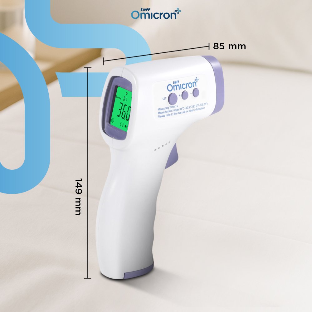 TaffOmicron Termometer Suhu Badan Digital Thermogun Infrared Memory - AD801 - Purple 7