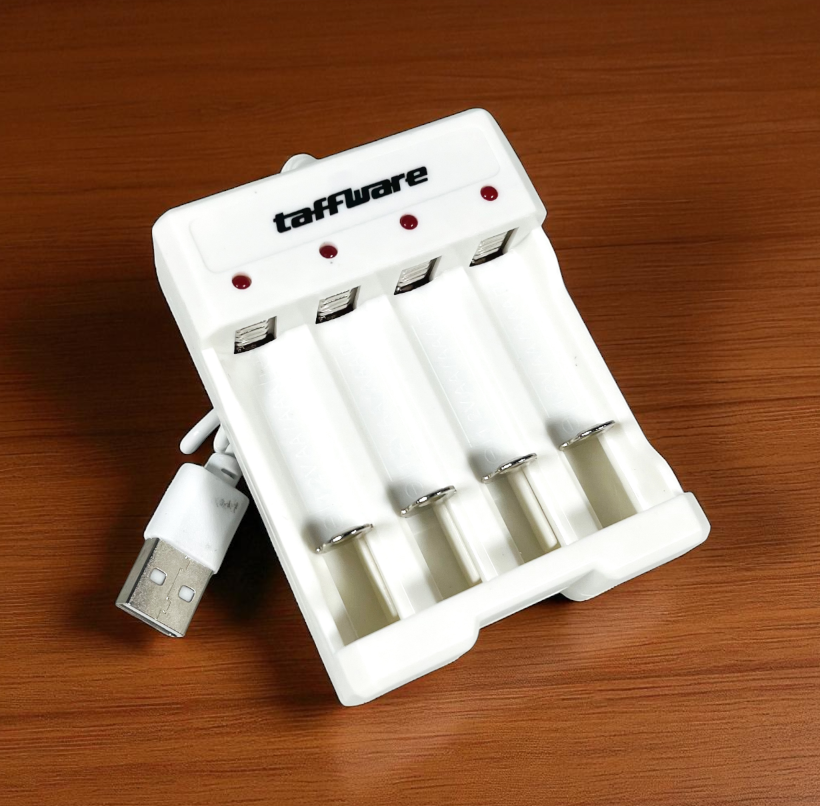 Taffware Charger Baterai 4 Slot AA AAA Ni-MH Ni-CD USB Plug - B-04 - White 2