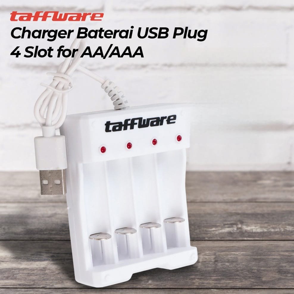 Taffware Charger Baterai 4 Slot AA AAA Ni-MH Ni-CD USB Plug - B-04 - White 4