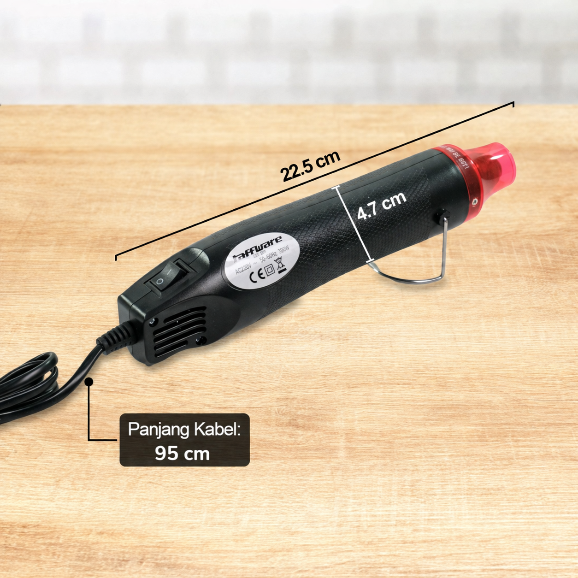 Taffware QST Express Heat Gun Hot Blower Vinyl 220V 300W - QST-220 - Black 6