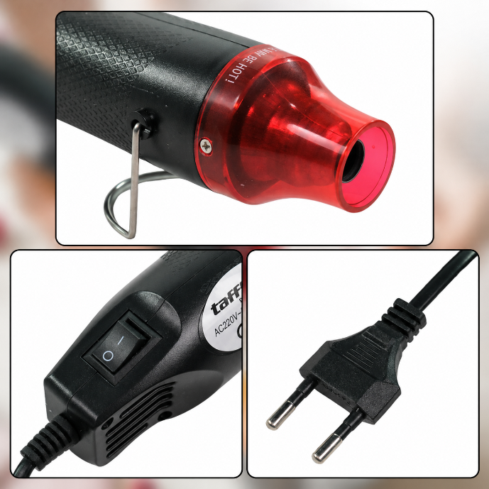 Taffware QST Express Heat Gun Hot Blower Vinyl 220V 300W - QST-220 - Black 7