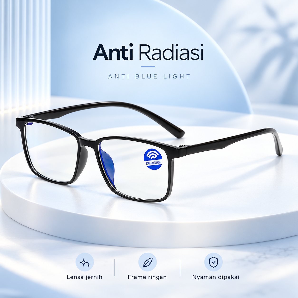 Trends Kacamata Anti Radiasi Ultraviolet Proof Anti Blue Light Glasses - TZ06 - Black 3