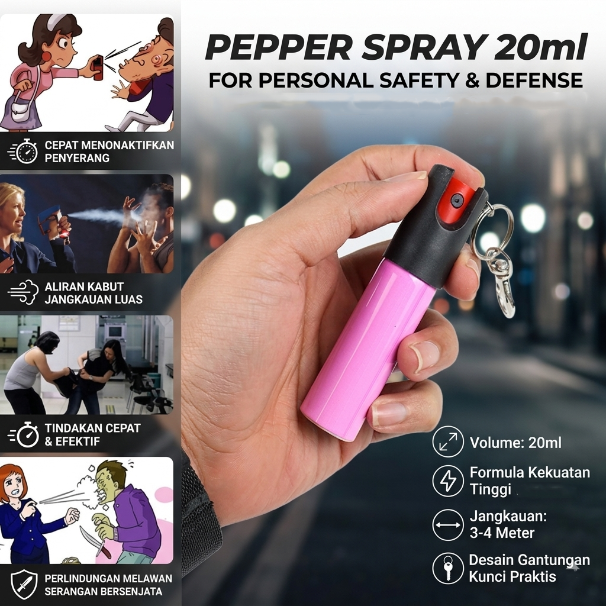 JA Guard Semprot Lada Perlindungan Diri Capsaicin Pepper Spray 20ml - PS007 - Multi-Color