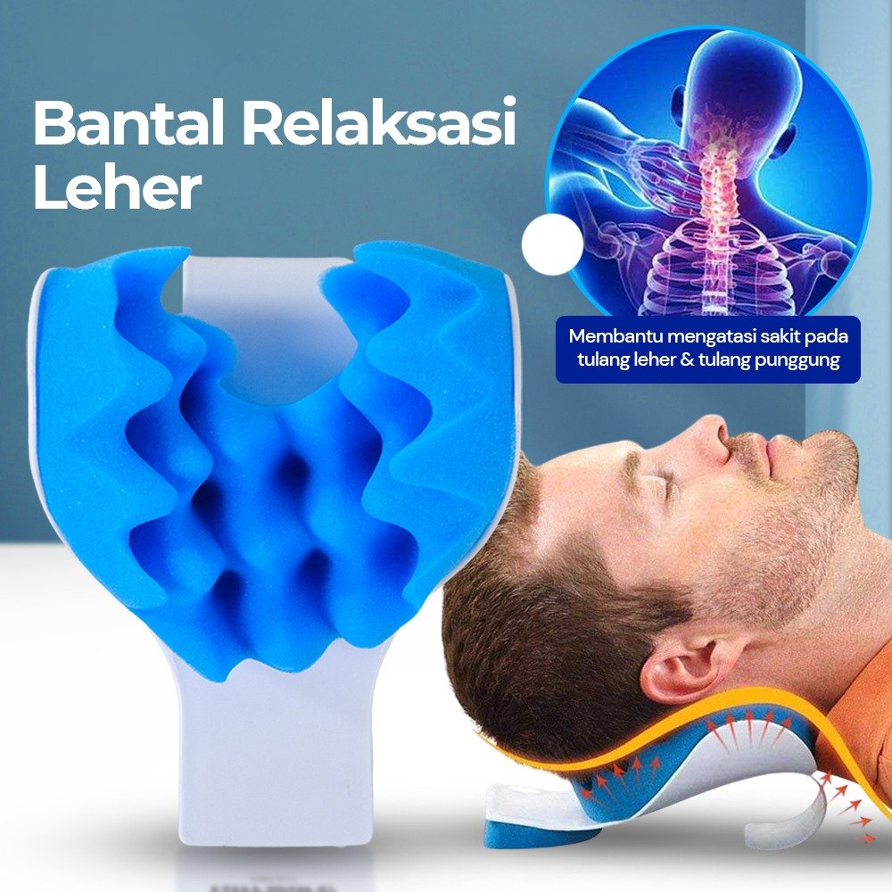 TaffHOME Bantal Relaksasi Leher Punggung Neck Pain Relief - HBF001 - Blue