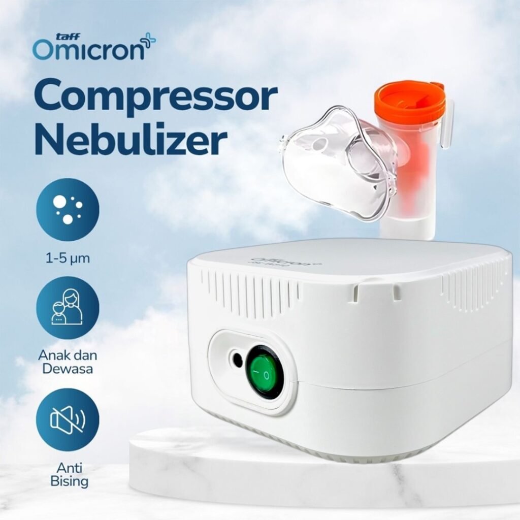 TaffOmicron Alat Terapi Pernapasan Compressor Nebulizer Inhaler - JSL-W310 - White
