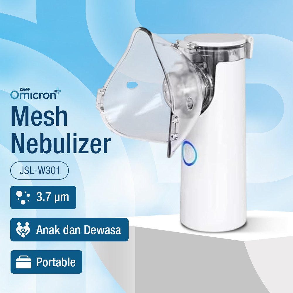TaffOmicron Alat Terapi Pernapasan Mesh Nebulizer Inhaler Atomizer - JSL-W301 - White