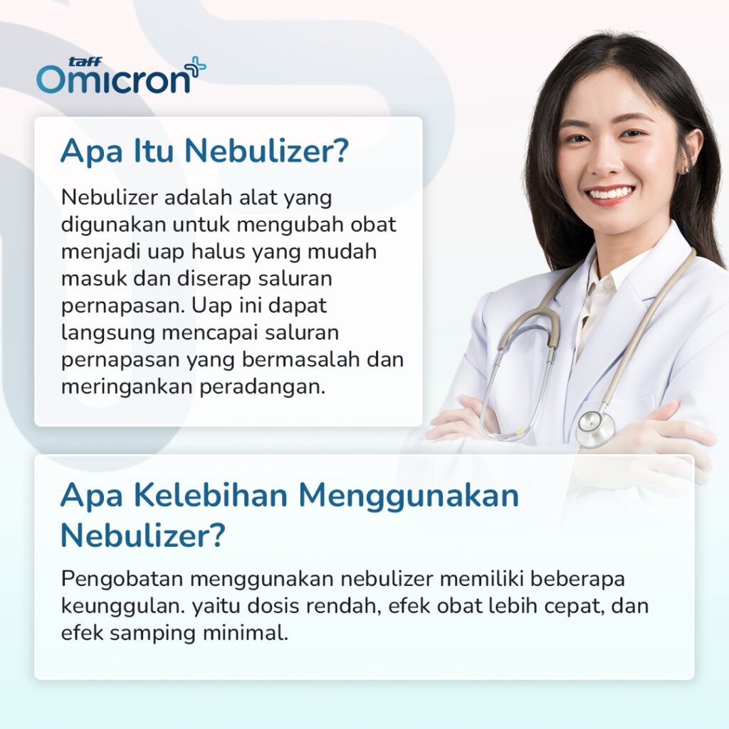 TaffOmicron Alat Terapi Pernapasan Mesh Nebulizer Inhaler Atomizer Baterai AA - JSL-W302 - White