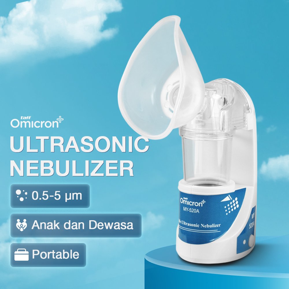TaffOmicron Alat Terapi Pernapasan Ultrasonic Nebulizer Atomizer - MY-520A - White