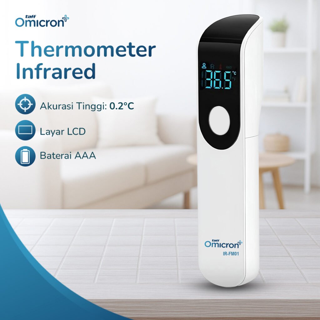 TaffOmicron Termometer Suhu Badan Digital Thermogun Infrared Dual Mode - IR-FM01 - White